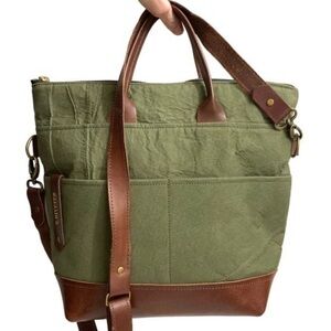 Stylish Green and Brown Crossbody Bag
